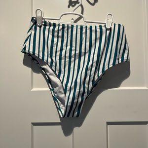 WORN ONCE: Cupshe Striped High Waisted Swimsuit Bottoms